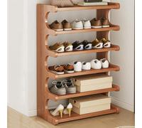 6-Tier Bamboo Shoe Rack, Multifunctional Freestanding Storage for Hallway, Bedroom, Corner Use (60 cm, Brown) - High Capacity, Stylish Design