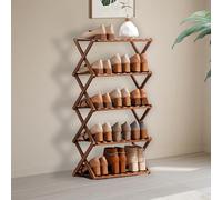 6-Tier Bamboo Shoe Rack - Portable & Free Standing No Installation Needed Ideal for Narrow Spaces Perfect for Entryway Hallway & Closet Storage Solutions