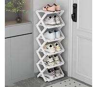6-Tier Bamboo Shoe Rack - Vertical Space-Saving nizer Foldable Free-Standing Storage Solution for Small Spaces Stylish Brown Finish Ideal for Entryway and Closet