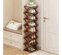 6-Tier Bamboo Shoe Rack - Vertical Space-Saving nizer Foldable Free-Standing Storage Solution for Small Spaces Stylish Brown Finish Ideal for Entryway & Closet