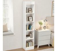 6 Tier Bookcase Tall Narrow Bookcase Wooden Open Storage Book Shelve