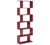 6 Tier Bookcase VALDOSA 190 cm Burgundy