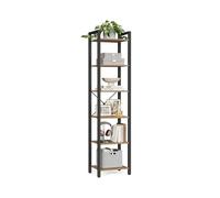 VASAGLE 6-Tier Bookshelf, Bookcase, Shelving Unit, for Office, Study, Living Room, Bedroom, 30 x 40 x 187.5 cm, Industrial, Wheat Brown and Ink Black