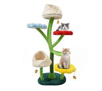 6-Tier Cat Tree, 63.8” Cat Climbing Frame with Springboard, Cat Nest and Scratching Posts, Flower-Shape Cat Tower for Homes, Pet Shops, Living Rooms (Colour)