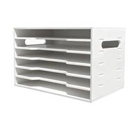 6 Tier Construction Paper Organizer,Desktop Scrapbook Paper Organizer,12×18 File Sorter Storage,Large File Organizer,Suitable for Home,School and Offices,White