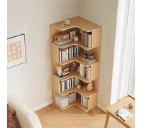 6-Tier Corner Bookshelf, Modern L-Shaped Bookcase with Anti-Drop Panel, Freestanding Display Rack for Home Office and Living Room Storage