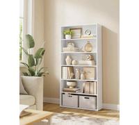 6-Tier Cube Bookcase, Open Display Storage Shelf For Living Room, Bedroom And Home Office, Cloud White