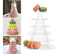 6-Tier Cupcake Stand Round Macaron Tower Display Acrylic Cake Holder for Weddings & Birthdays Elegant Dessert Rack for Party Decorations