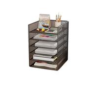 6-Tier Filing Rack for Office - Black Letter Tray Desktop PaperFile Holder for Efficient Desk nization Ideal for Home & Office Use