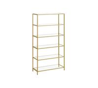 6-Tier Glass Storage Shelf, Metallic Gold