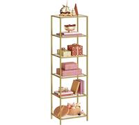 6-Tier Gold Glass Shelf: Modern, Space-Saving, Easy Assembly