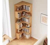 6-Tier L-Shaped Corner Bookshelf Modern Freestanding Tall Bookcase with Anti-Drop Panel Stylish Storage Rack for Home Office & Living Room nization