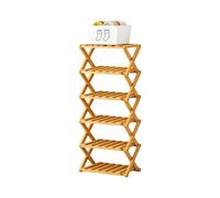 6-Tier No-Assembly Bamboo Shoe Rack, Space-Saving & Multi-Functional, Natural Finish