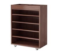 6 Tier Rolling Book Cart, Practical Floor Standing Bookshelf with Lockable Wheels for Home and Office, Narrow Shelving Unit for Storage and Organization
