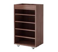 6 Tier Rolling Book Cart, Practical Floor Standing Bookshelf with Lockable Wheels for Home and Office, Narrow Shelving Unit for Storage and Organization