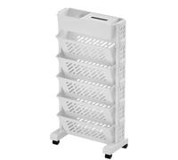 6-Tier Rolling Bookcase with Wheels | Stylish Bookshelf for Storage | Modern Magazine Holder | Versatile Cart for Books & Accessories