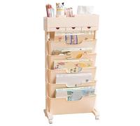 6-Tier Rolling File Cart with Wheels - Tall Narrow Bookshelf & Utility Cart for Office, Kitchen, Classroom - Multi-Functional Storage Solution for Easy nization