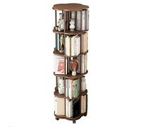 6 Tier Rotating Bookshelf Organizer Floor Standing Book Storage Display Rack for Kids & Adults Cultivate Children's Interest in Reading Brown 48 * 157cm