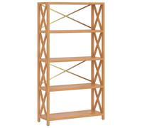 6-Tier Shelf Wooden Bookshelf Bookcase Storage Shelf Solid Wood Oak vidaXL