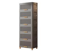 6-Tier Storage Cabinet - Stackable Plastic Organiser Bins with Non-Slip Base - Ideal for Home Office Supplies, Bedroom Items & Household Essentials