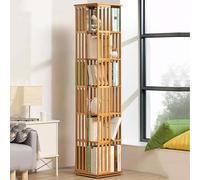6 Tier Swivel Bookcase with Detachable Bookends Corner Storage Cabinet and Display Shelf for Home Office Modern Bookshelves for Space Saving nization and Stylish Decor