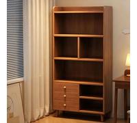6-Tier Tall Bookcase Book Shelf with 3 Dustproof Drawers and 7 Open Cubes,Freestanding Solid Wood Storage Shelf for Living Room,Home Office,Bedroom,Modern Shelving Unit A,60 * 30 * 160cm