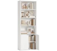 Homcom 2 Door 4 Shelves Tall Bookcase Modern Bookshelf Storage Display Unit In White White