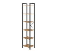 6-Tier Tall Bookshelf, Narrow Bookcase with Steel Frame, Skinny Book Shelf for Easy Assembly?? for Living Room, Study, Home Office