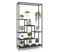 6-tier Tall Plant Stand 180cm Metal Corner Plant Shelf Display Rack-Black