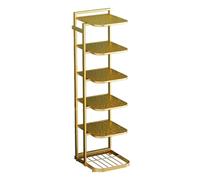 6-Tier Vertical Shoe Rack Space-SavingTower for Living Room Bedroom Closet & Entryway - Gold 5-10 Layers Tall Storage Solution