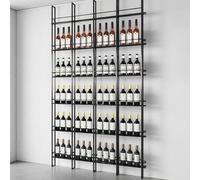 6-Tier Wall Mounted Wine Rack, Black Industrial Liquor Bottle Display Shelf for Home Bar, Kitchen, Dining Room, Wine Cellar Storage Solutions, Stylish Wine nizer