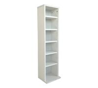 6-Tier Wooden Bookcase - Stylish Media Display Shelving Unit for CDs, DVDs & Books - Versatile Storage Cabinet - Wood Rack for Home & Office