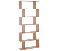 6-Tier Wooden Bookshelf & Display Storage Rack for Office Living Room Furniture, Adjustable Standing Open Storage Cabinet, Independent Bookcase & Room Divider, 192H