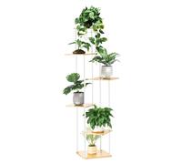 6 Tier Wooden Metal Plant Stand for Indoor Outdoor, White Corner Flower Pot Rack Holder Shelf Organizer