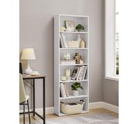 6-Tiered Bookshelf, Modern Bookcase, Storage Organizer Rack, For Living Room, Study, Office, Bedroom, Cloud White