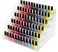 6 Tiers Acrylic Essential Oil Display Rack Nail Polish Organizer Plastic Collection Container for Paints Dropper Bottle Makeup Tabletop Desktop Retail Store Shelf Storage Case Stand Fair Show Holder