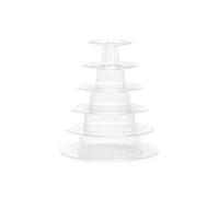 6 Tiers Round Macaron Tower Stand Plastic Transparent Cake Stand Macaron Display Rack Desserts Cupcake Holder Platter