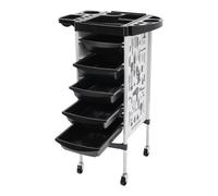 6-Tiers Salon Hairdresser Trolley Beauty Barber Storage Basket Rolling Cart Hairdressing Hair Colouring Spa 5 Drawer With 4 Wheels Mobile Organizer for store jewelry cosmetics sundries etc (White)