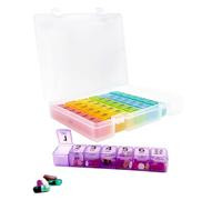 6 Times a Day Weekly Pill Box Organizer Case, Secure 7X Pillbox with Medication Schedule (6 Time-a-Day)