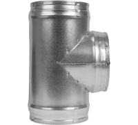 6 to 6 Inch / 150 to 150 mm T Shape 90 Degree Duct Splitter for Exhaust Fan, Dryer - Galvanized Steel Vent Ducting - 3 Way Duct Hose Connector, T Shape, T Joint Metal