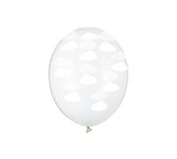 6 transparent balloons white clouds