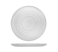 6 Transparent Round Glass Plates 33Cm H&H