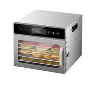 6-Tray Food Dehydrator - 400W Stainless Steel Dryer with Digital Timer (0.5-24H) & Temperature Control (30-90°C), 360° Hot Air Circulation for Jerky, Fruit, Herbs, Pet Treats