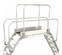 6 Tread Industrial Bridging Steps & Handle Crossover Ladder 0.9m x 0.5m Platform