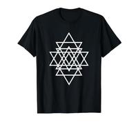 6 Triangles Pattern Mathematics Science Graphic Design White Value Graphic T-Shirt, Men, Black, S