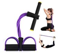 6 Tube Multifunction Pedal Resistance Band with Handle, Sit-Up Training Equipment, Multifunction Tension Rope, for Abdomen/Waist/Arm/Leg Stretching Exercise Resistance Bands (Black & Purple)