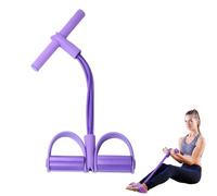 6-Tube Pedal Resistance Band with Handles, Multifunction Tension Rope, Sit Up Pull Rope for Full Body Workout, Home Gym Training Yoga Pilates, Exerciser for Abdomen Leg Arm Waist Toning (Purple)