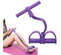 6 Tube Pedal Tension Rope 21 Fitness Resistance Bands, Yoga Handle Bands Exerciser Multifunctional Pull Rope Fitness Equipment for Arm, Abdominal, Waist, Leg Stretching, Body Shaping Training (Purple)