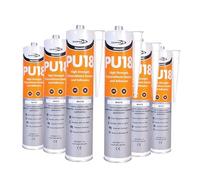 (6 TUBES) PU18 White Polyurethane Adhesive Sealant High Strength PU Window Marine Auto