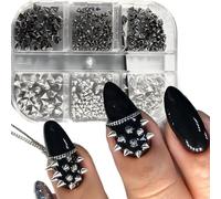 6 Types Unique Nail Art Metal Rivets Set Gothic Decorations Fade Not Strong Accessories for Designs Metal Nails